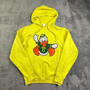 Oregon Ducks UofO Y2K Hoodie Donald Duck Logo Disney Yellow Fleece Men S NCAA